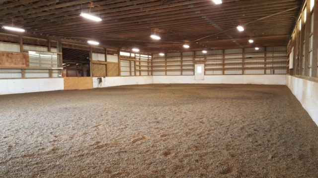 Indoor arena lit up